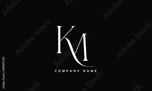 KM, MK, K, M Abstract Letters Logo Monogram