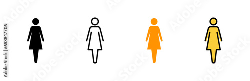 Female icon set vector. woman sign and symbol