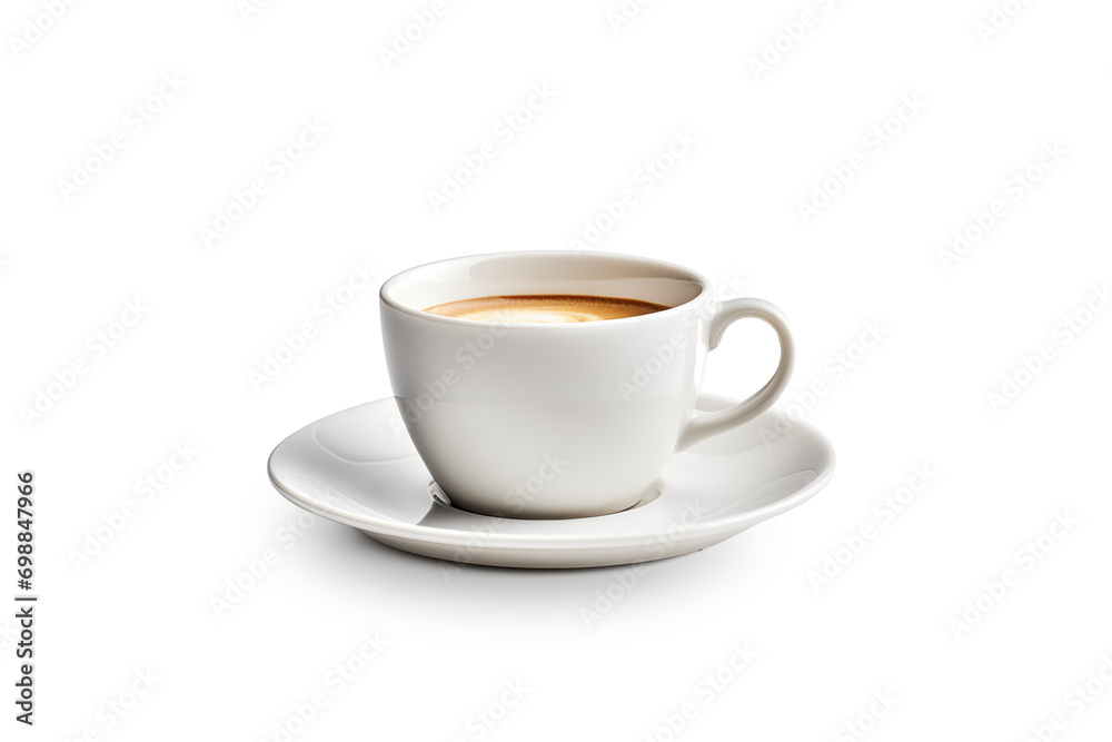 Classic White Cup of Coffee on Saucer | Isolated on Transparent & White Background | PNG File with Transparency Classic White Cup of Coffee on Saucer | Isolated on Transparent & White Background | PNG File with Transparency