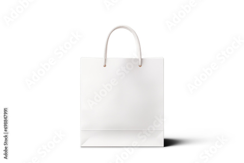 Simple Elegant White Shopping Bag mockup | Isolated on Transparent & White Background | PNG File with Transparency