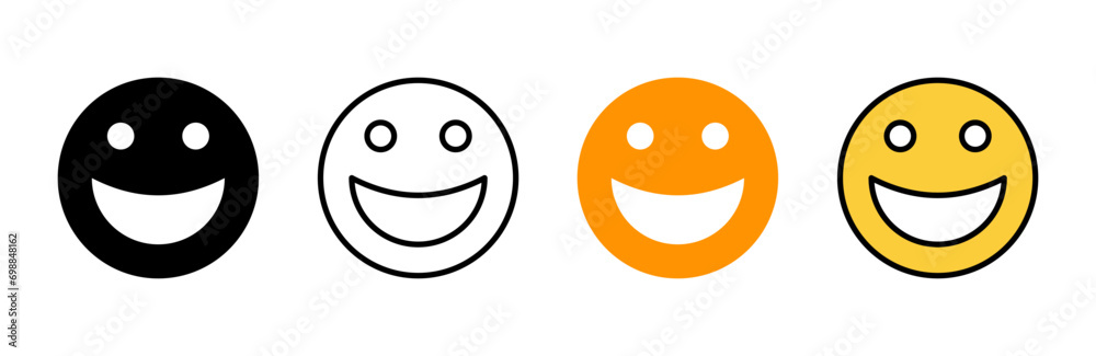 Fototapeta premium smile icon set vector. smile emoticon icon. feedback sign and symbol