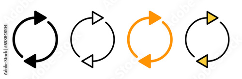 Refresh icon set vector. Reload sign and symbol. Update icon.