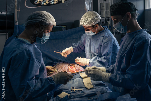 Medical team during an operation in the operating room