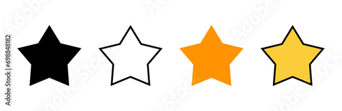 Star Icon set vector. rating sign and symbol. favourite star icon