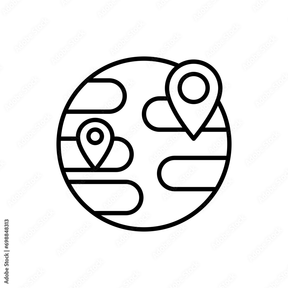 Earth map outline icons, navigation vector illustration ,simple transparent graphic element .Isolated on white background