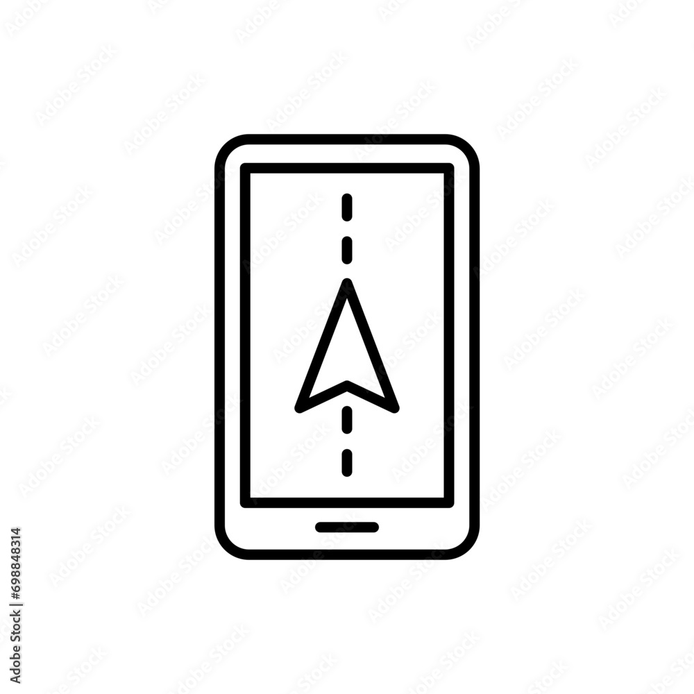Mobile navigation outline icons, vector illustration ,simple transparent graphic element .Isolated on white background