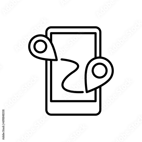 Mobile maps outline icons, navigation vector illustration ,simple transparent graphic element .Isolated on white background