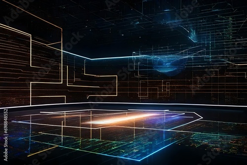 technology background with code
