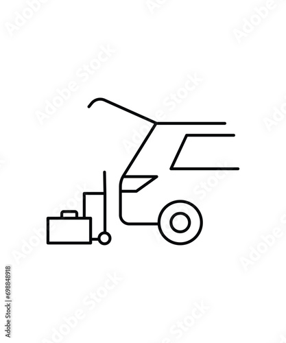 car trunk icon, vector best line icon.