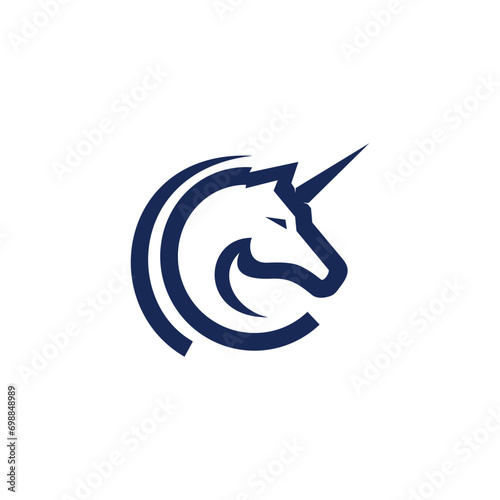 Unicorn line simple, unique, modern, vector logo design