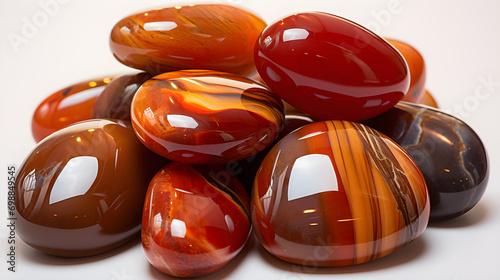 tumbled carnelian agate gemstones photo