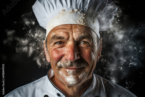 Man uniform person chef male caucasian food hat adult occupation cook photo