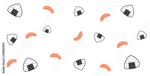 Background design for banner with japanese food dish concept. Japanese food ornaments. cute aesthetic background design japanese food menu