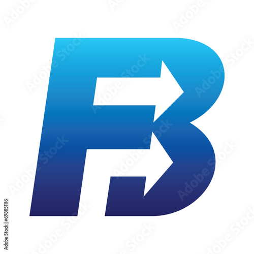 letter f b logo design photo