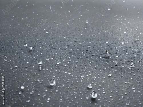 Rain drops on transparent background. Falling water drops. Nature rainfall. 