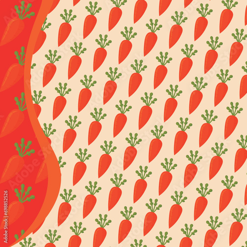 Carrot pattern, background for kitchen fabrics or backgrounds for design, carrot repeat, great for vegan publication background too
