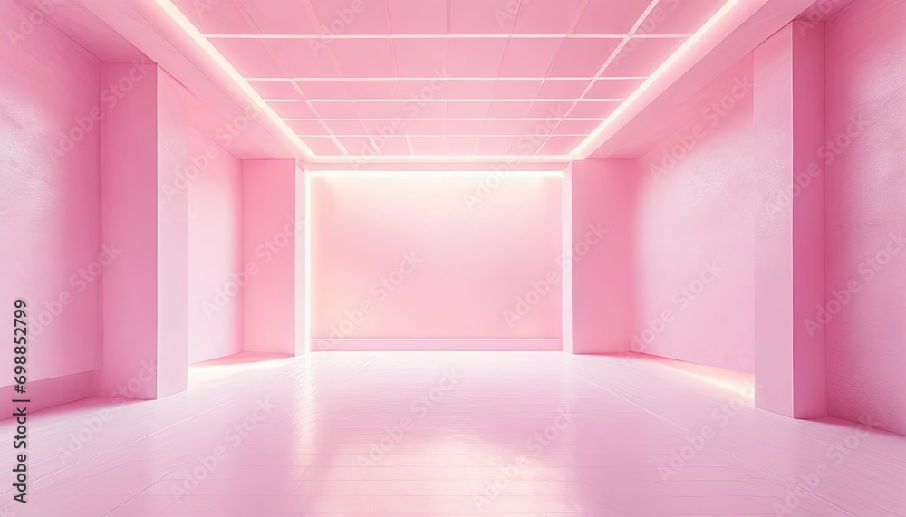 A minimal of the pink neon light empty room for design purposes. A minimal of the pink neon light empty room for design purposes.