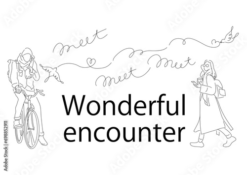 nuance_illustration_town_pouple,HP_TOP_image_topics,出会い,カップル,バレンタインデー,結婚,パートナー