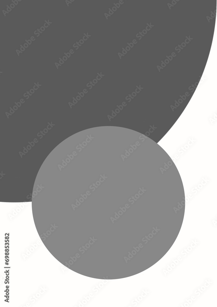 Abstract Circles art on black and white background (A4)