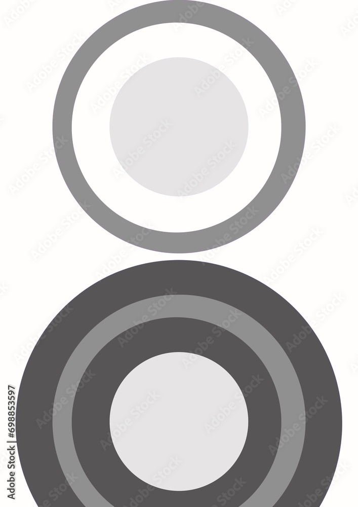 Abstract Circles art on black and white background (A4) Abstract Circles art on black and white background (A4)