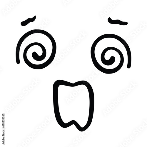 Kawaii's cute face. Manga-style eyes and mouth. Funny cartoon Japanese emoticon in different expressions, mega Big Set. Expression anime character and emoticon face illustration. Background. Print.