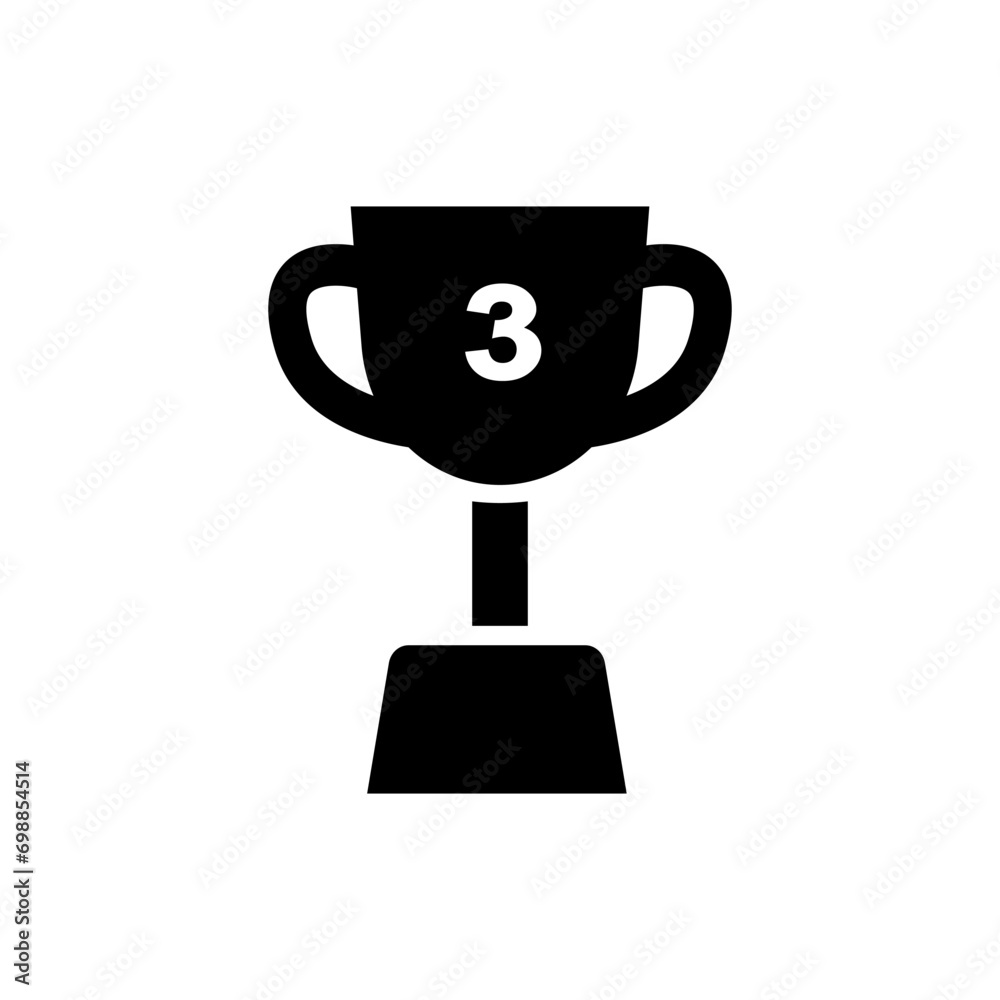 Design a tropy icon with a blank background. 3rd place trophy, bronze medal trophy. Design a tropy icon with a blank background. 3rd place trophy, bronze medal trophy.