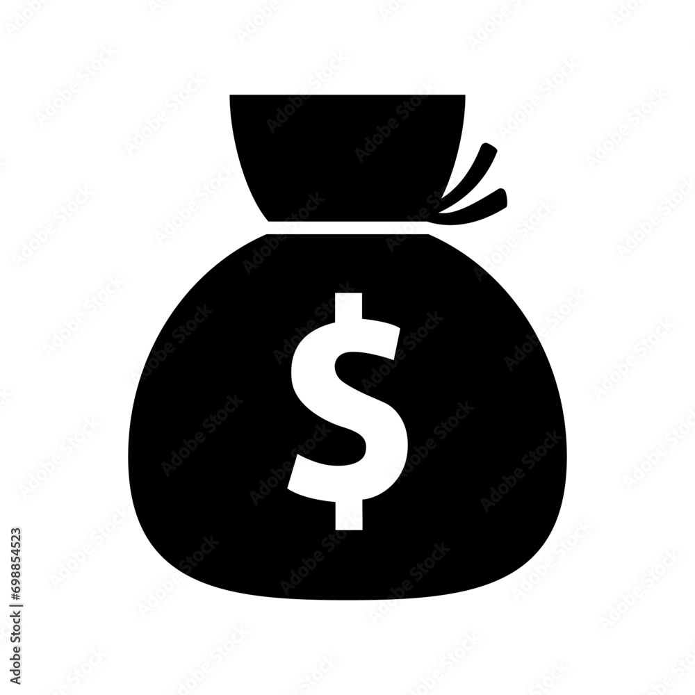 Money. Payment systems. The money bag sign is isolated against a blank background. Flat design style. The concept of business and savings. Money. Payment systems. The money bag sign is isolated against a blank background. Flat design style. The concept of business and savings.