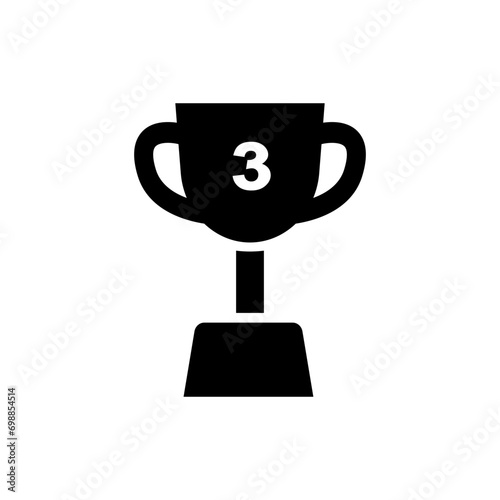 Design a tropy icon with a blank background. 3rd place trophy, bronze medal trophy.