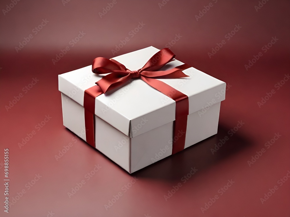 red gift box with ribbon red gift box with ribbon