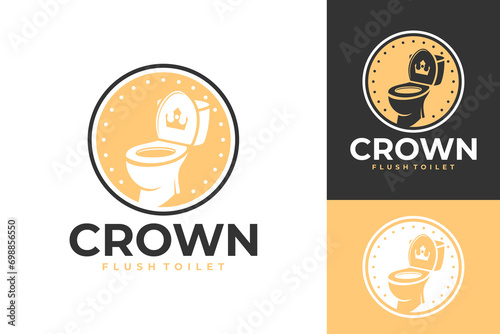 Luxurious King Toilet Majestic Bathroom Logo Design