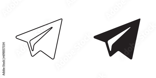 Paperplane icon vector. Telegram logo design. Flat Social Media Sign isolated on white background