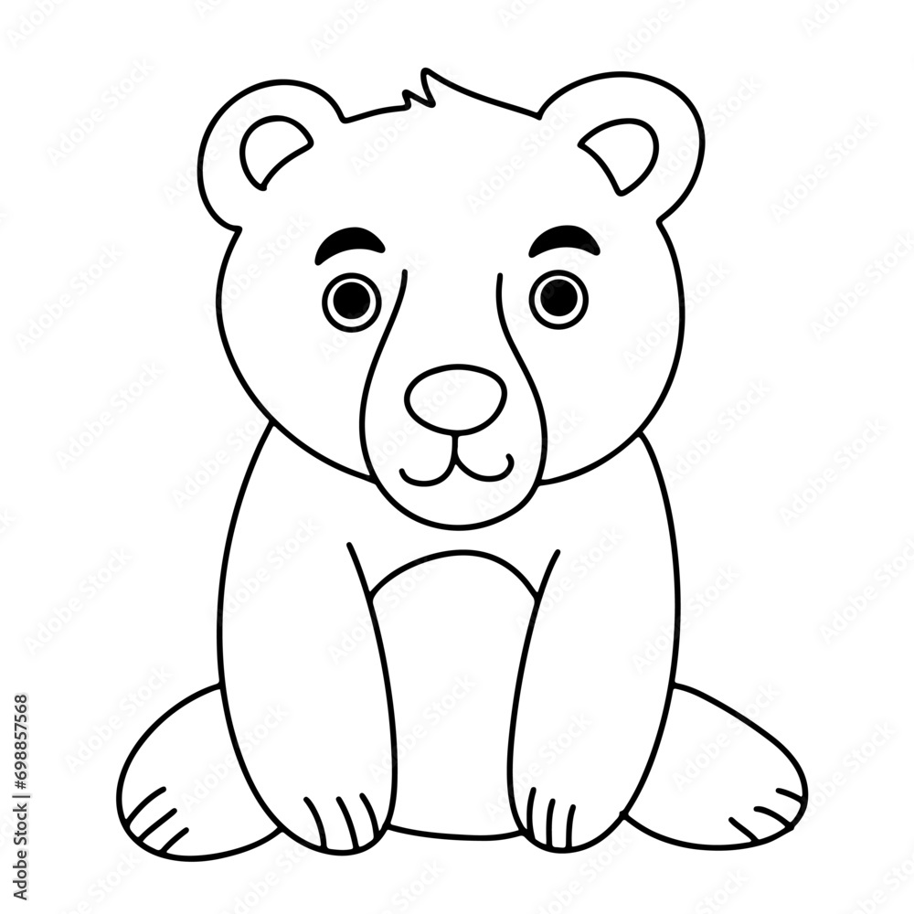 Fototapeta premium Coloring page outline of cartoon bear