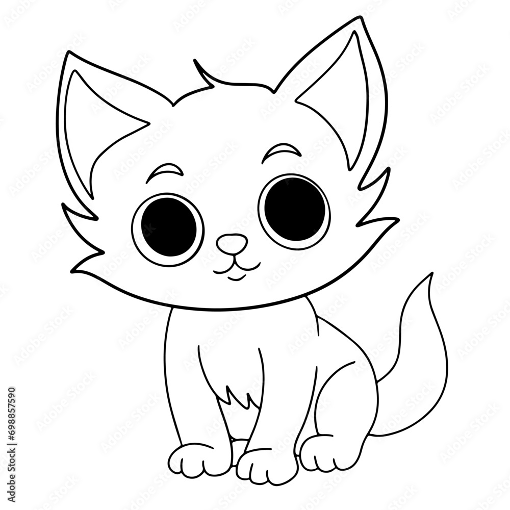 Coloring page outline of cartoon cat Stock Vector Adobe Stock