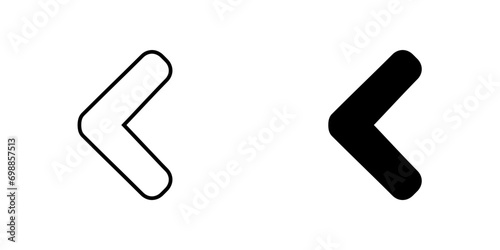 Left arrow icon vector. Previous icon sign symbol vector. Go back arrow vector icon illustration isolated on white background