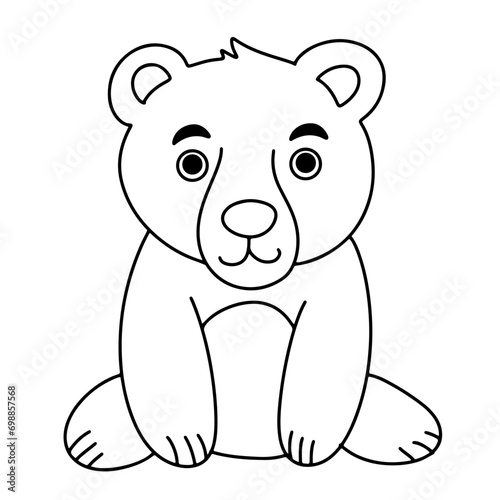 Coloring page outline of cartoon bear 