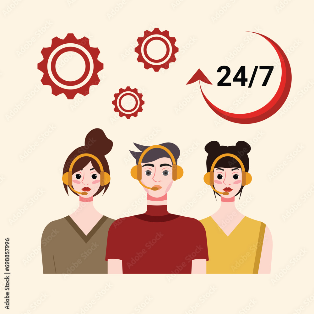 24/7 customer service design, vector illustration eps 10. 24/7 customer service design, vector illustration eps 10.