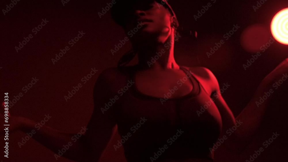 Slow motion of black woman dancing at studio Slow motion of black woman dancing at studio