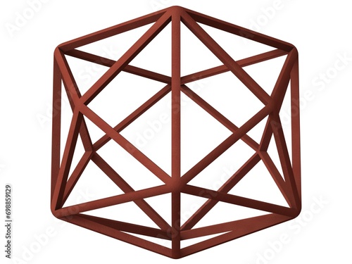 Wireframe Shape Tetrakis Hexahedron 3D print model photo