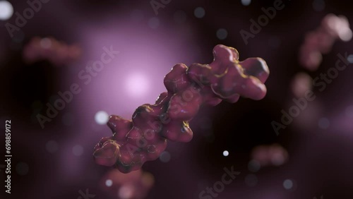 This 3D animation illustrates glucagon, a peptide hormone secreted by the alpha cells of the pancreas. photo