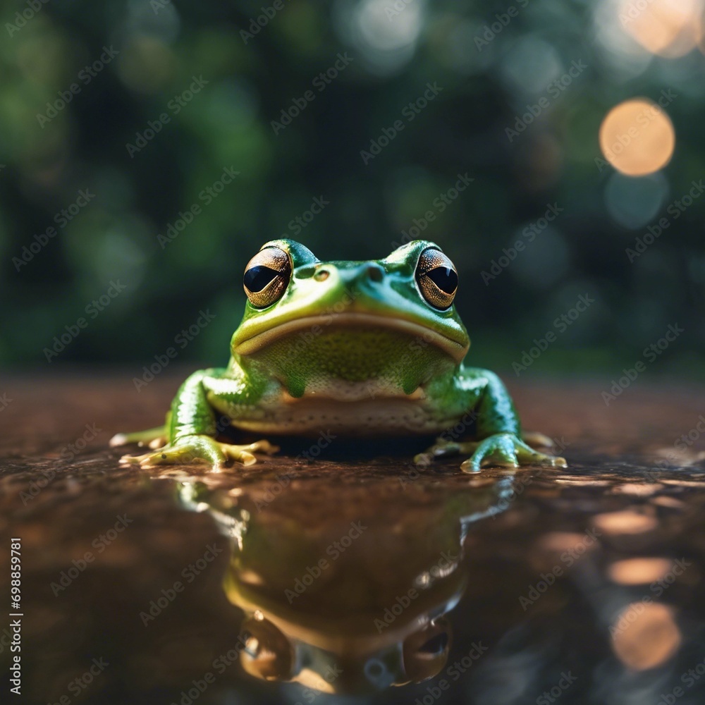 Obraz premium Serene Frog at Water's Edge