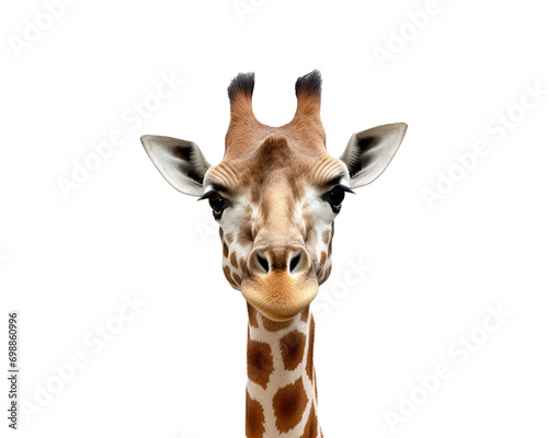 giraffe head isolated on transparent background © Mubeen