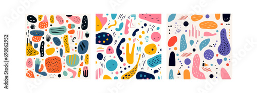vector hand drawn flat design abstract shapes pattern