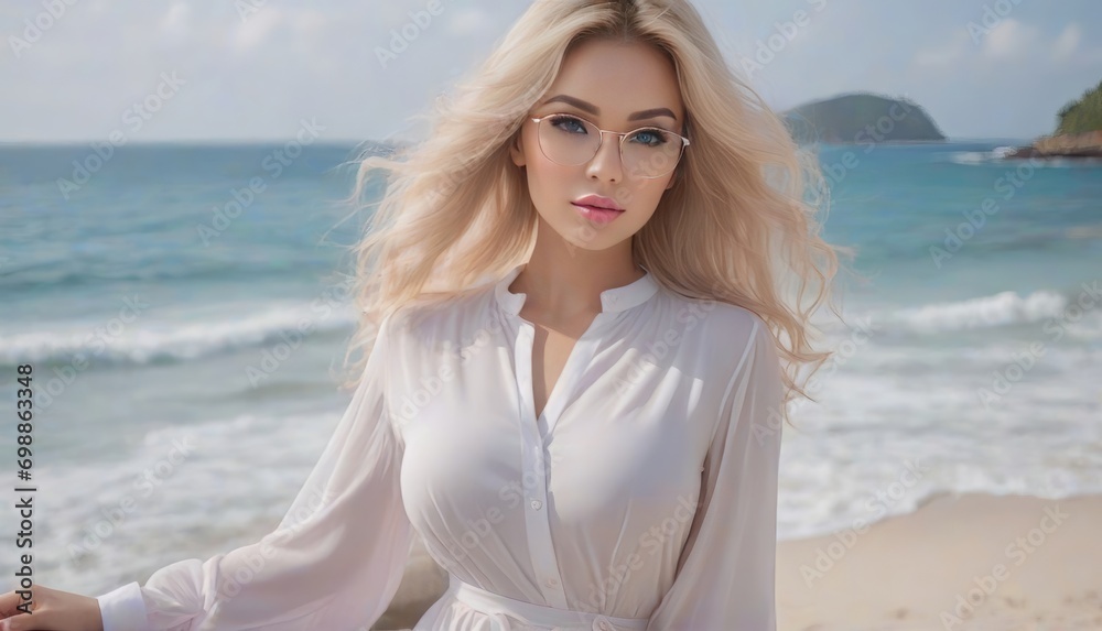 portrait of a stunningly beautiful woman, blonde straight hair blue eyes with reading glasses portrait of a stunningly beautiful woman, blonde straight hair blue eyes with reading glasses