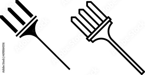 garden fork icon, sign, or symbol in glyph and line style isolated on transparent background. Vector illustration photo