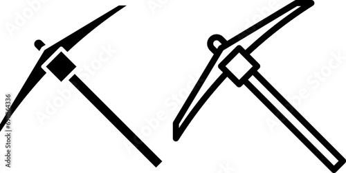 hoe icon, sign, or symbol in glyph and line style isolated on transparent background. Vector illustration