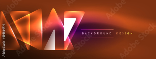 Vibrant Geometric Neon Shiny Line Background. A Bold and Stunning Display of Shapes, Lines, Colors, and Glow, Perfect for Futuristic Modern Designs, Hi-tech Presentations, Technology Web Pages