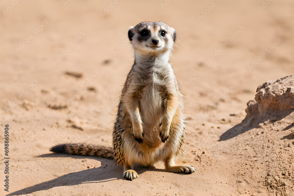 standing meerkat Suricata. meerkat on the lookout standing meerkat Suricata. meerkat on the lookout