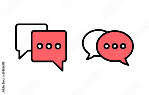 Chat icon set illustration. speech bubble sign and symbol. comment icon. message