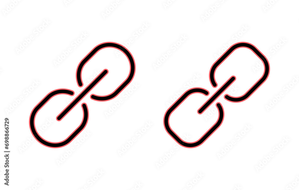 Link icon set illustration. Hyperlink chain sign and symbol Link icon set illustration. Hyperlink chain sign and symbol