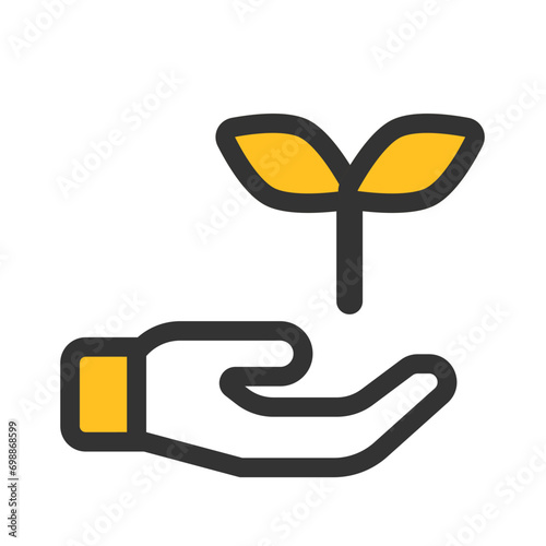 手のひらの上の若葉